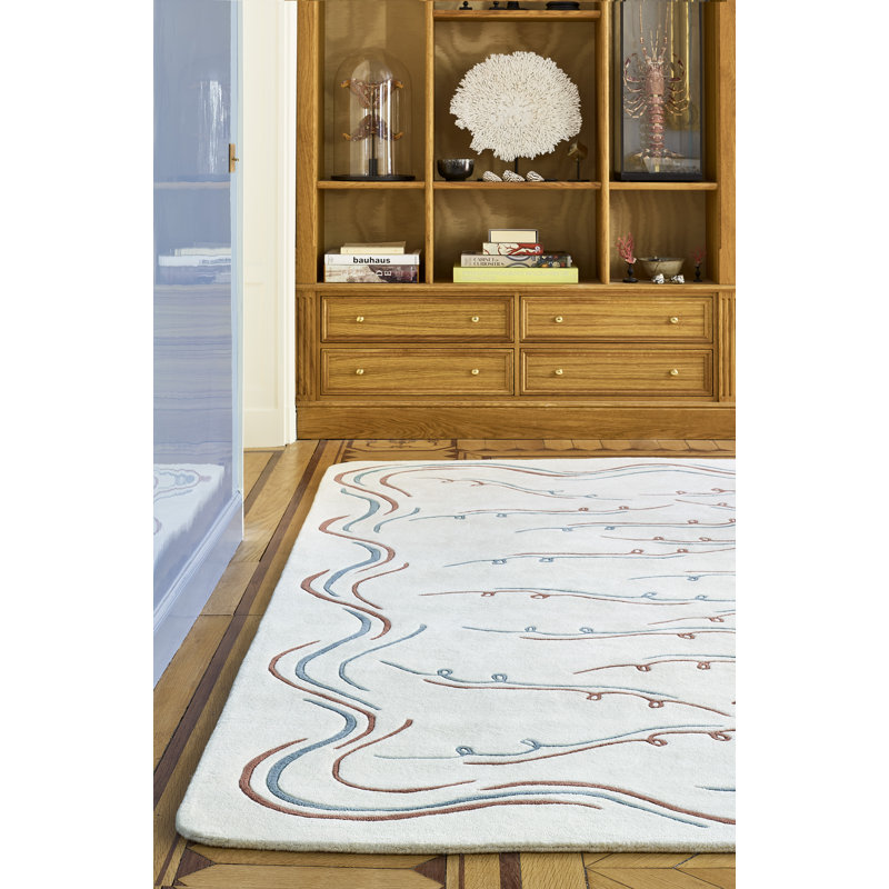 Nazare, Rectangle 6'7" x 9'10", White/Blue