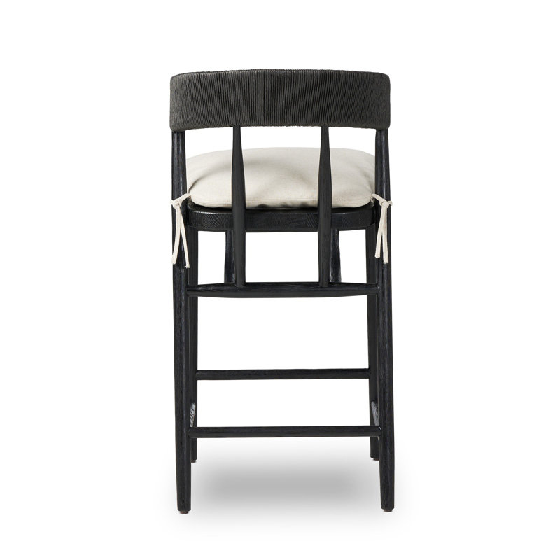 Naaliyah Stool With Cushion - Counter, Black