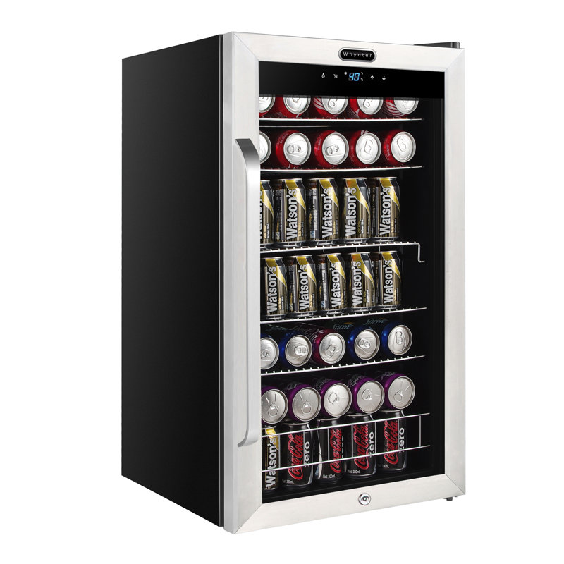 Sleek 121-Can Capacity Stainless Steel Beverage Chiller with Touch Control