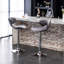 Élégant tabouret de bar rembourré en velours avec pivot et hauteur réglable, parfait pour n'importe quel bar ou comptoir de cuisine