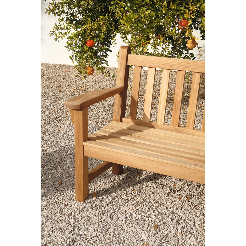 London Outdoor Teak Bench, 35" H x 63" W x 25" D