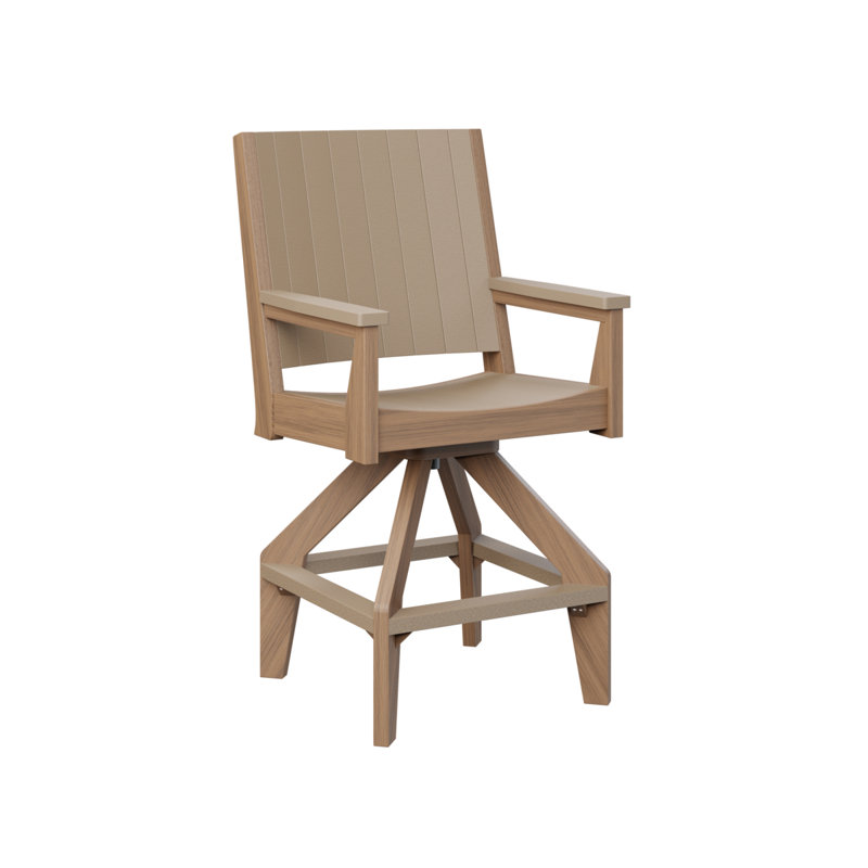 Mayhew Outdoor Bar Stool, Weatherwood, Antique Mahogany
