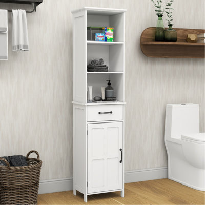 Armoire sur pied blanche à 1 porte, fabrication exceptionnelle, volume de rangement suffisant, décoration peinte, pour toutes les pièces, assemblage et tiroir faciles à assembler, superbe rangement, matériau