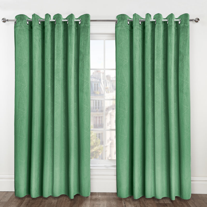 Blackout Curtain Panel Pair, 228cm Width x 228cm Drop, Green