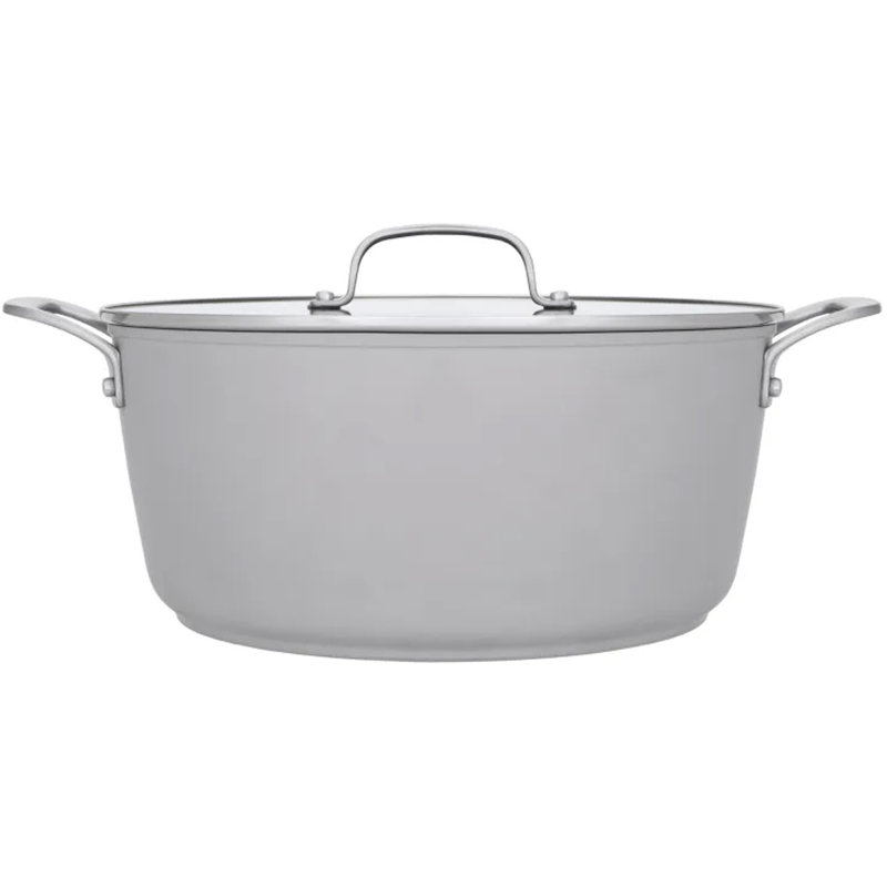 Laura Ashley 6.97L Aluminum Braiser with Lid, Dark Dove Grey