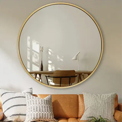 Bali Round Metal Modern Wall Mirror