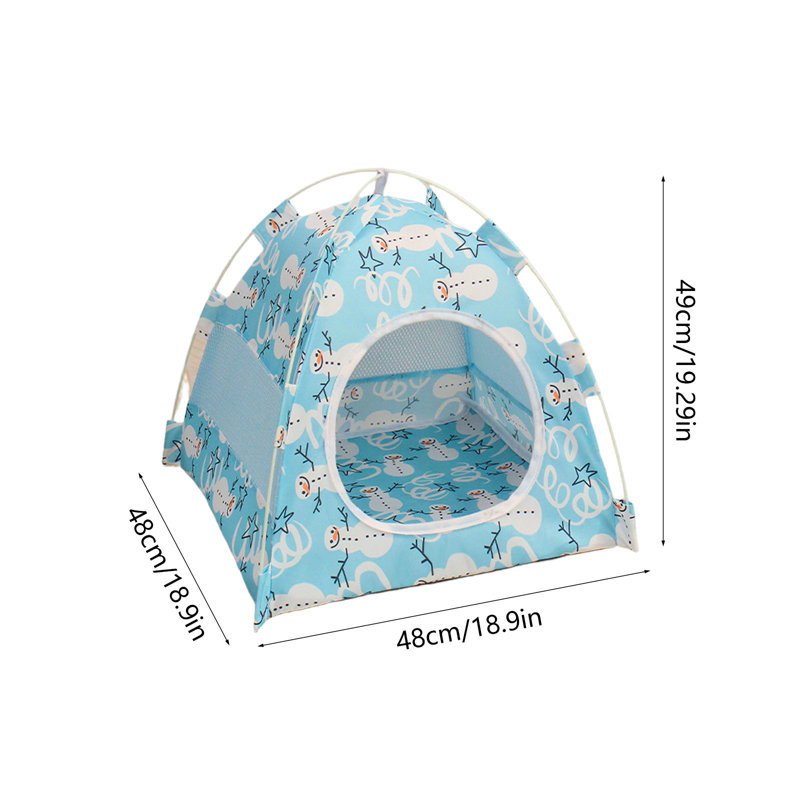 Tente pour animaux 4 saisons portable, 18,9 x 18,9 x 19,29 pouces, bleu, BUL