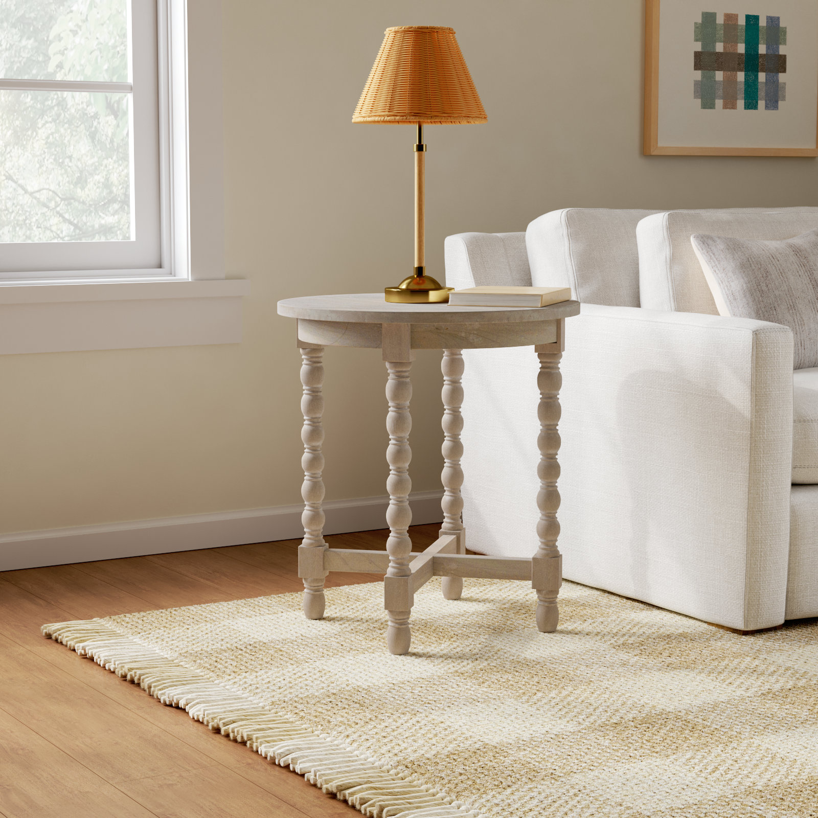 Baen 22" End Table, Light Natural