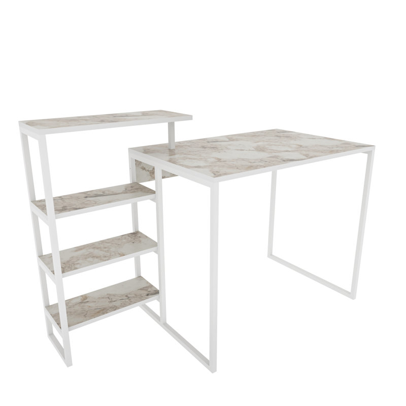 Amarah Desk, White Marble Effect