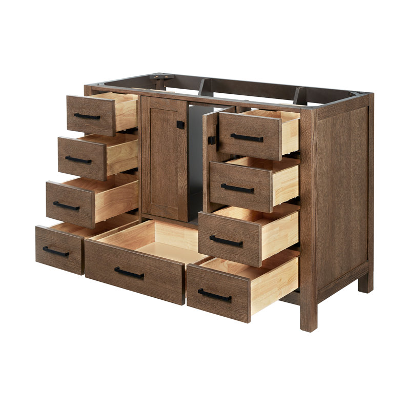 Base de meuble-lavabo simple 48 po Panchuri seulement, Chêne brun
