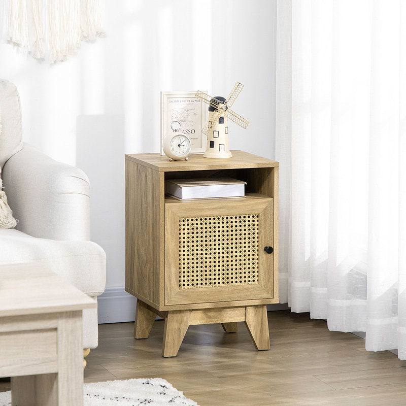 39cm W Engineered Wood Bedside Table