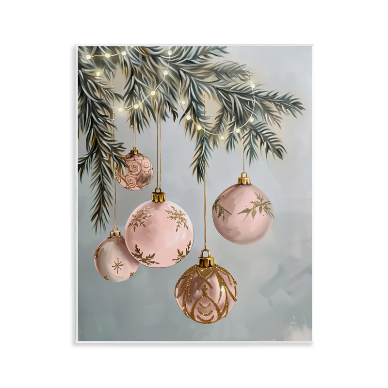 Décoration murale rose suspendue, décorations de Noël par Arlington Prints
