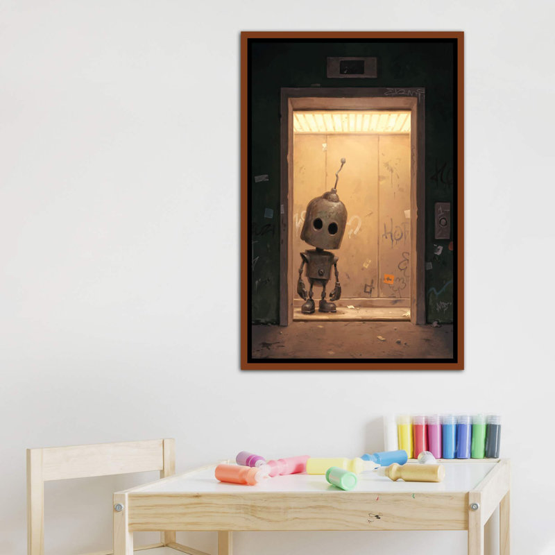 Portail pour enfants, art encadré, H 40 po x l 26 po x P 1,5 po, Toile classique avec cadre brun