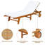Gunars 195cm Long Reclining Eucalyptus Single Chaise with Cushions