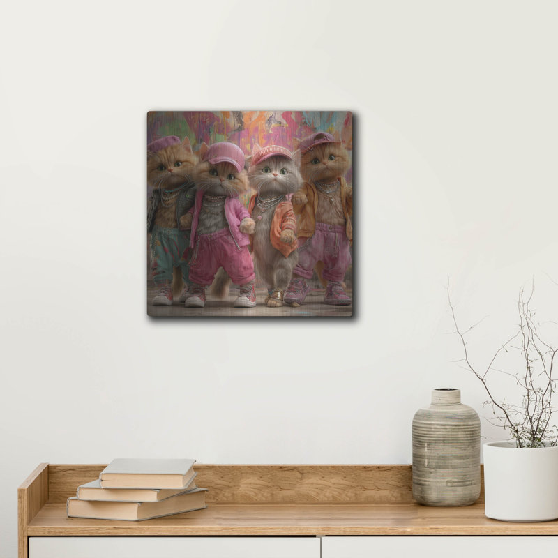  «Kat Pop» par Ann Klee, art mural en métal, 12 po x 12 po