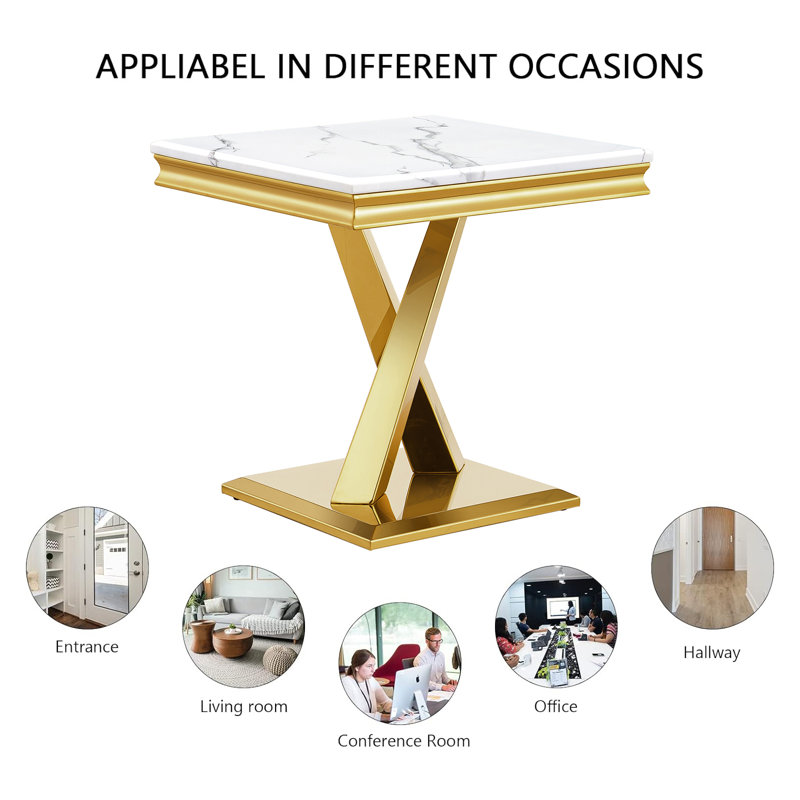 Tiante Solid Wood Top End Table