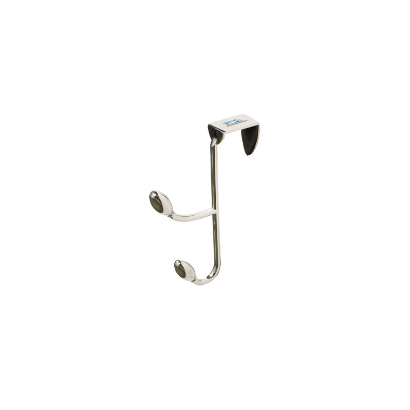 Acier - 2 crochets doubles traditionnels au-dessus de la porte FantasHome - Argent