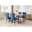 Chaises de salle à manger en lin bleu avec tissu épais, base en bois massif, éponge rembourrée en lin, couleur-1058614339
