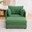 Très grand fauteuil d'appoint en chenille surdimensionné à assise profonde, méridienne rembourrée, repose-pieds avec rangement assorti et trois coussins décoratifs, parfait pour un appartement, une chambre à coucher ou un salon-559964520
