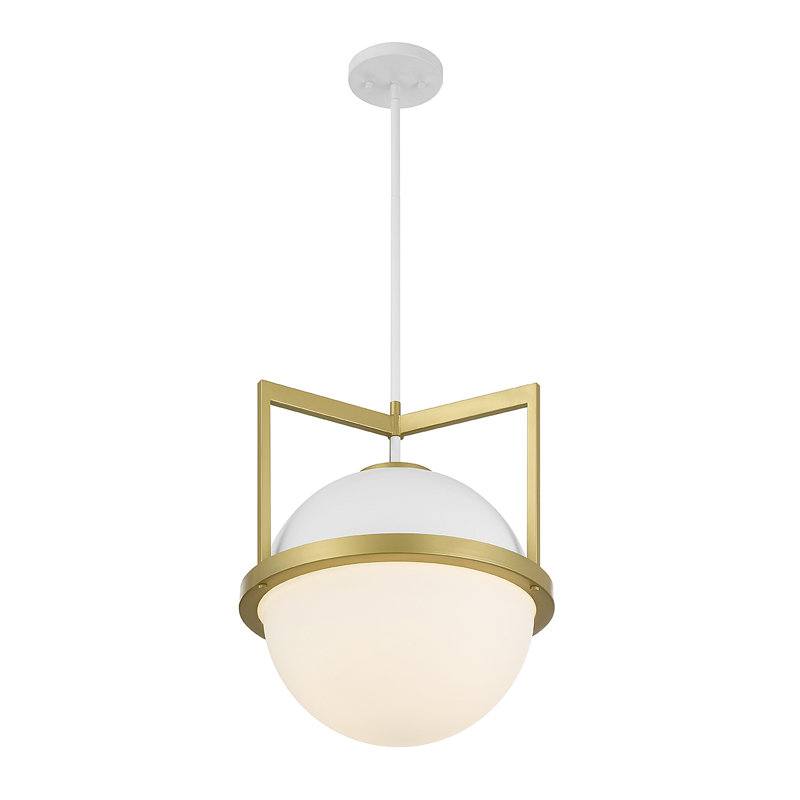 Matild 1 - Light Sphere Globe Pendant in White/Gold, White/Gold