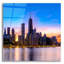 «Chicago - Amber Sunset Glow» par Epic Portfolio, art mural en verre acrylique-111027470