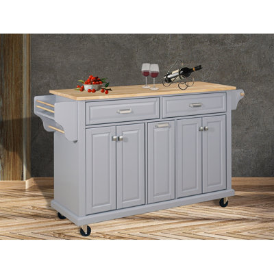 Jonah Solid Wood Top Kitchen Island