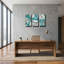 « Industrial I Teal » de Michael Mullan, triptyque mural, 91,4 cm x 61 cm-726563636