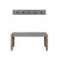 Aston 40" Wide Rustic Industrial Wooden Faux Concrete Wall Mounted Coat Rack With 5 Hooks And Bench