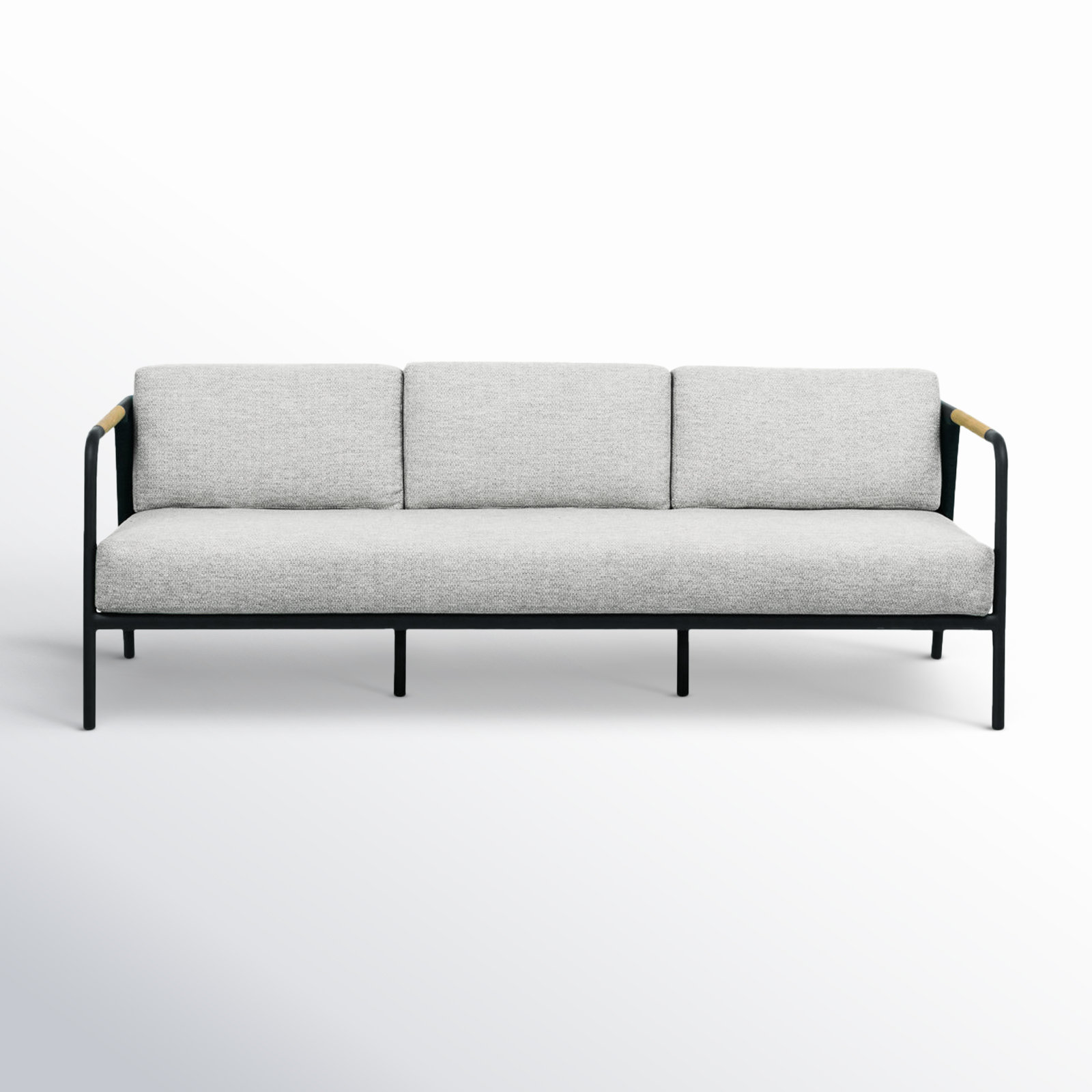 Carly 79.25'' Wide Straight Metal Patio Sofa with Cushions