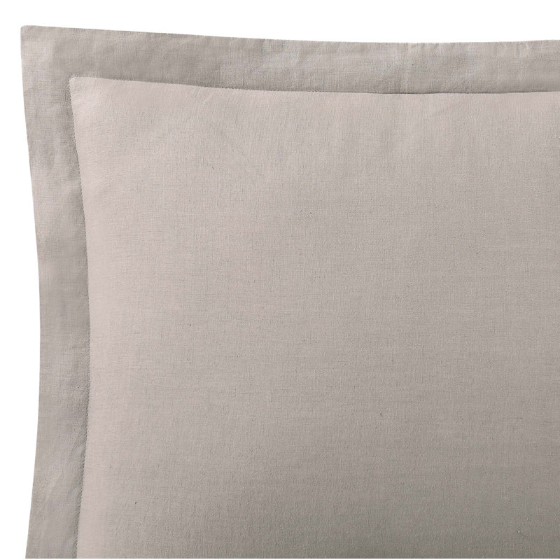 Nena Modern & Contemporary Linen Percale Duvet Cover, Full/Queen Duvet Cover + 2 Standard Shams, Natural