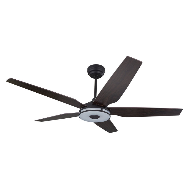 Ventilateur de plafond intelligent intérieur / extérieur Elira de 52 pouces, ensemble d'éclairage à DEL à intensité variable et télécommande, fonctionne avec l'assistant Google, Amazon Alexa et les raccourcis Siri.