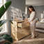 Commode cannelée à 6 tiroirs avec base en bois massif-465450865
