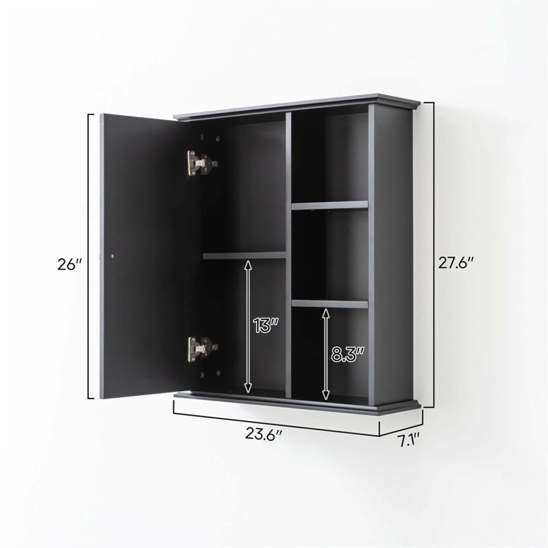 Armoire de salle de bain murale améliorée avec charnières à fermeture douce et rangement polyvalent, parfait pour organiser vos essentiels et économiser de l'espace
