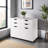 Holthaus Mobile Cabinet With 4-Drawer and 2-Door in White Finish, 26.03'' H X 31.89'' W X 15.74'' D-2097489804