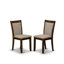 L'ensemble de table de salle à manger 3 pièces comprend une table de salle à manger ronde avec Dropleaf et 2 chaises rembourrées en tissu de lin brun clair, noyer naturel-677747635-677711358-677747637