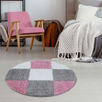 Myshaggy Collection Rugs Geometric Design in Pink
