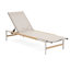 Chaise longue en aluminium pour l'extérieur - deux pièces, structure rouille, filet respirant, pieds arrondis avec attrait rustique, conception ergonomique confortable, facile à nettoyer, grande chaise longue de patio et de jardin