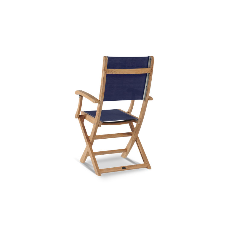 Stella Folding Dining Arm Chair, Blue