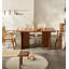 Table de salle à manger rectangulaire en bois massif de style nordique pour un usage domestique-111011728