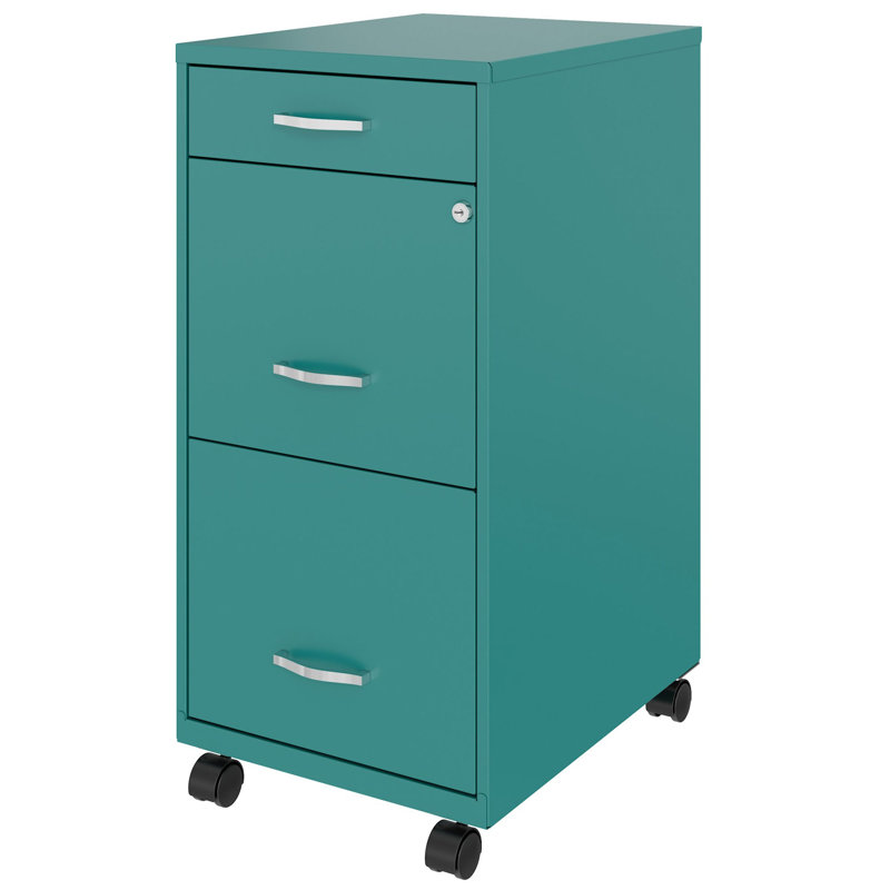 Armoire de rangement remplissante à 3 tiroirs, Bleu sarcelle