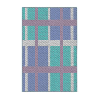 Tapis géométrique bleu / vert Antonya