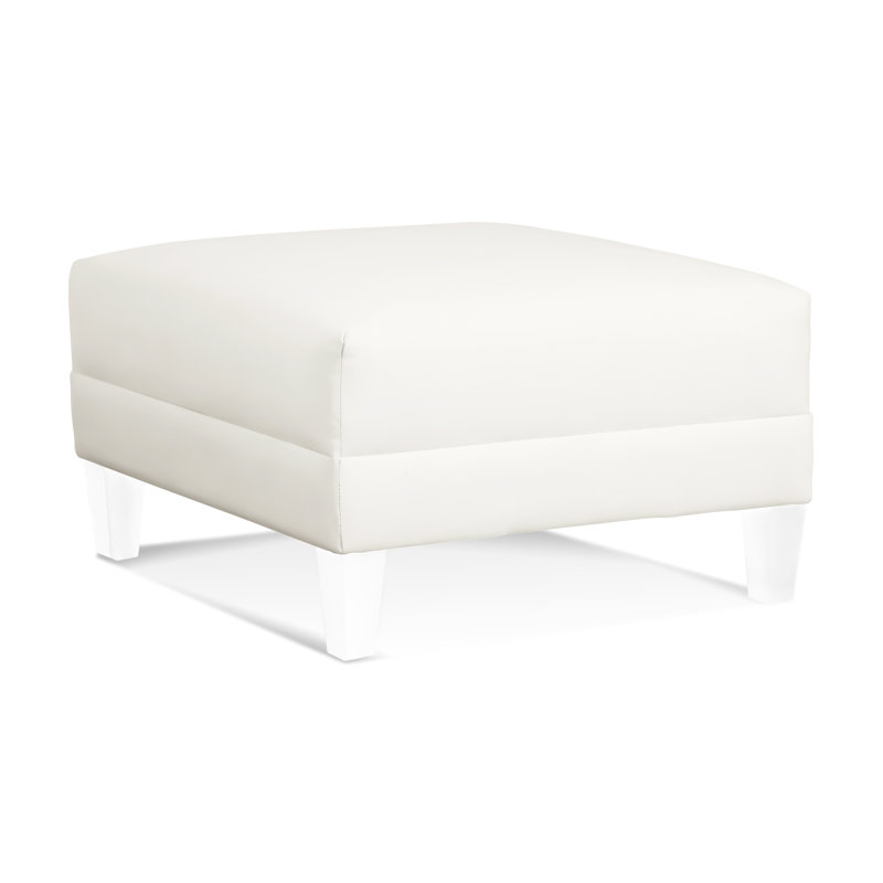 Alexa Square Ottoman, Green and Blue Stripe; 0252-54, Frost White