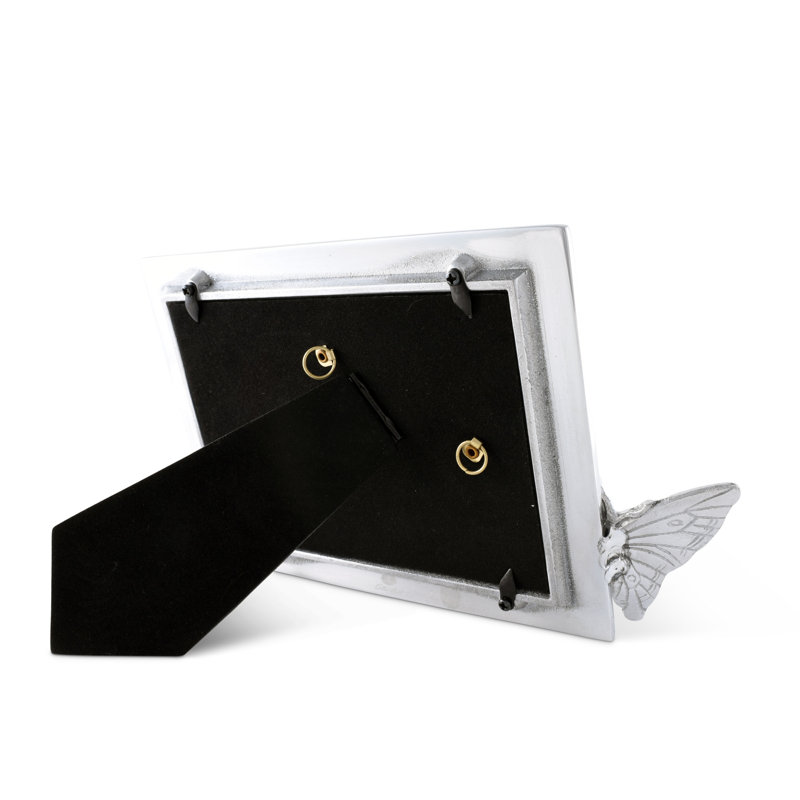 Classic 4x6 Silver Aluminum Butterfly Tabletop Photo Frame