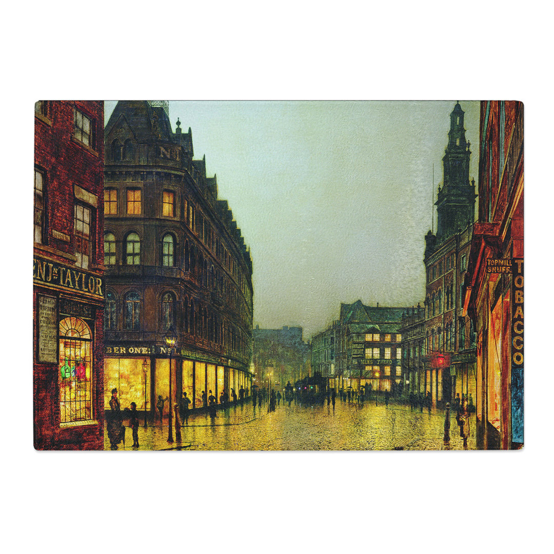 Boar Lane Leeds by Lamplight Vol.2 by John Atkinson Grimshaw Chopping Board