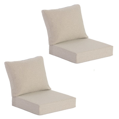 Coussins de chaise d'extérieur / d'extérieur 24 po x 24 po à siège profond (ensemble de 2) - Conception hydrofuge