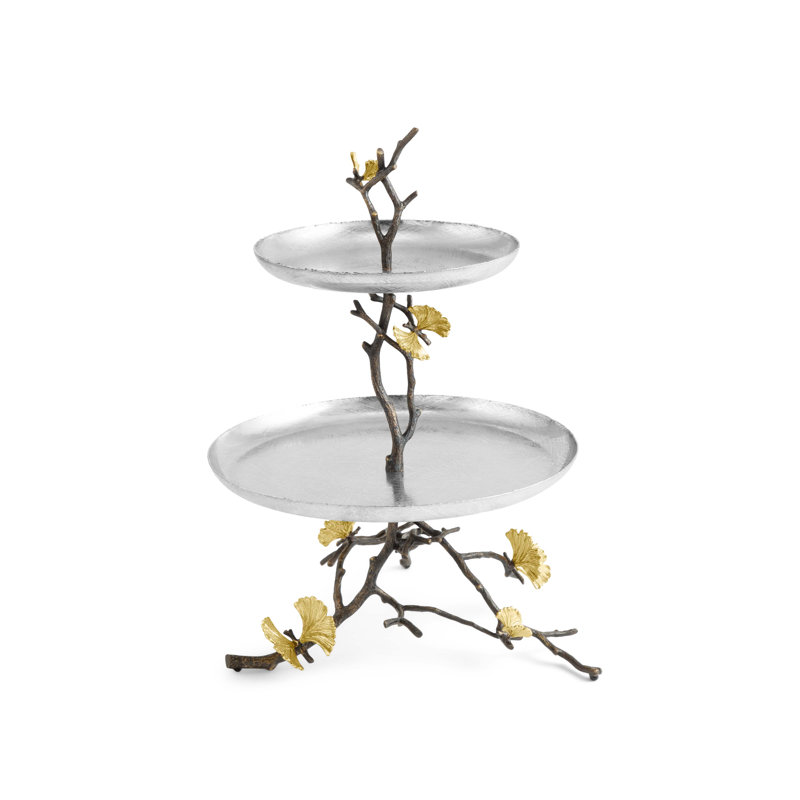 Butterfly Ginkgo Tiered Stand