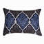 Ensemble de housse de coussin en lin brodé bleu et brun 14 x 20 pour canapé-lit et chambre