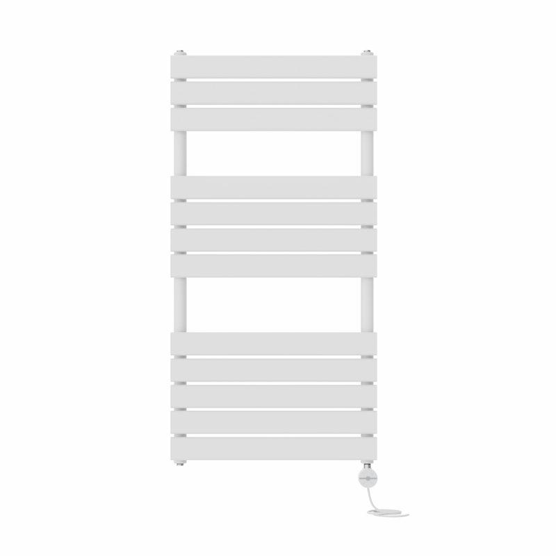 Flat Panel Towel Rail Heated Towel Rails, 120cm H x 60cm W x 6.2cm D, White