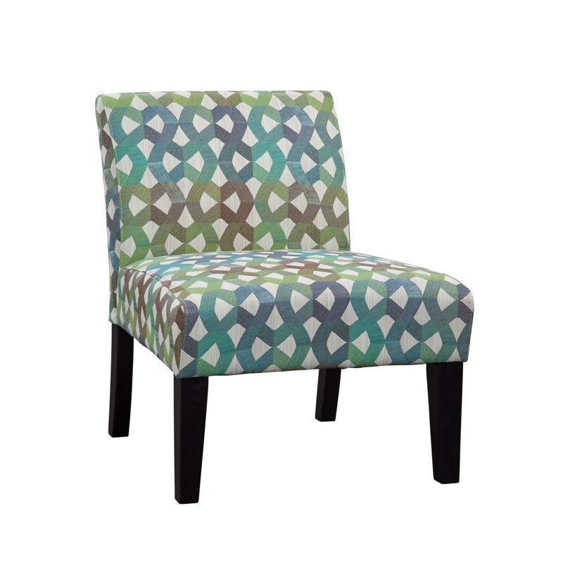 Javi Avington 26" Wide Armless Slipper Chair, Fairyland Green and Blue