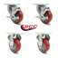 3.5 Inch Polyurethane Swivel Top Plate Caster Set with 2 Brake 2 Rigid SCC|SCC-20S3514-PPUB-TLB-2-R3514-2-88884099